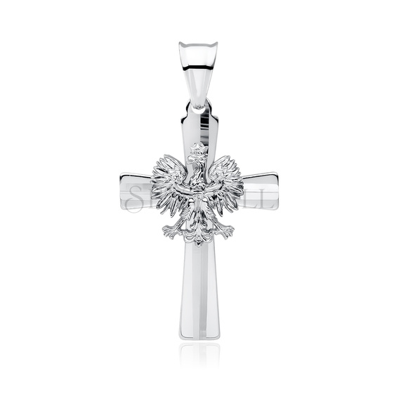 Colgante cruz de águila coronada en plata de ley 925 - símbolo nacional de Polonia