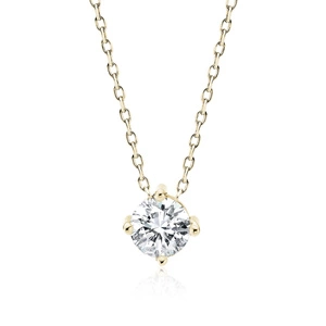 Silver (925) gold-plated necklace with white zirconia