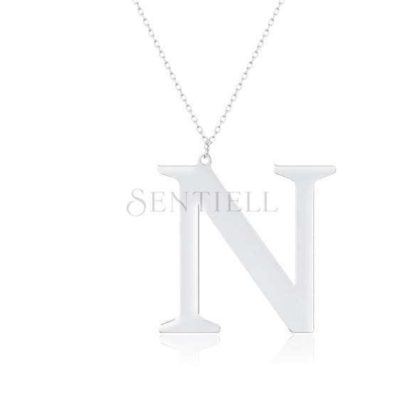 Silver (925) necklace - letter N