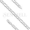 Silver (925) diamond-cut chain - figaro extra flat Ø 140 rhodium-plated