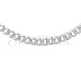 Silver (925) diamond-cut chain - curb extra flat Ø 160 rhodium-plated