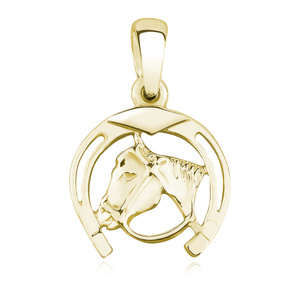 Silver (925) gold-plated pendant - horse