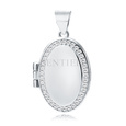 Silver (925) polished pendant - oval shaped locket