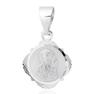 Silver (925) pendant diamond cut - Blessed Virgin Mary / Black Madonna of Czestochowa