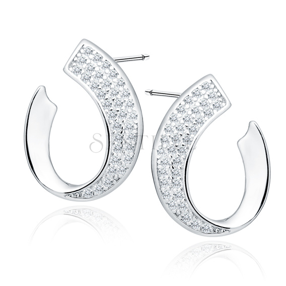 Silver (925) earrings with white zirconias