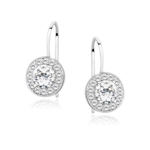 Silver (925) Earrings white colored zirconia