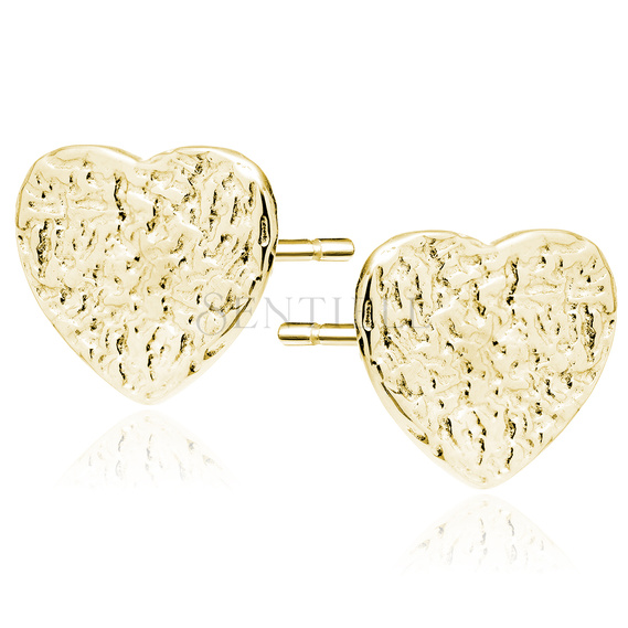 Silver (925) gold-plated earrings - heart