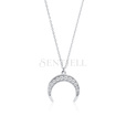 Silver (925) necklace - crescent with zirconia