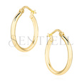 Silver (925) earrings hoops - highly polished, gold-plated