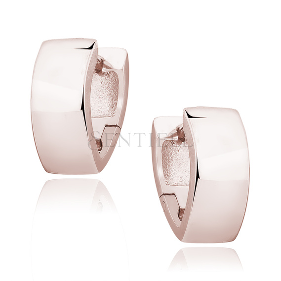 Silver (925) rose gold-plated earrings V shaped