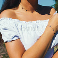 Silver (925) bracelet with round pendants and crosses, rose gold