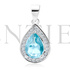 Rhodium \ Aquamarine || White