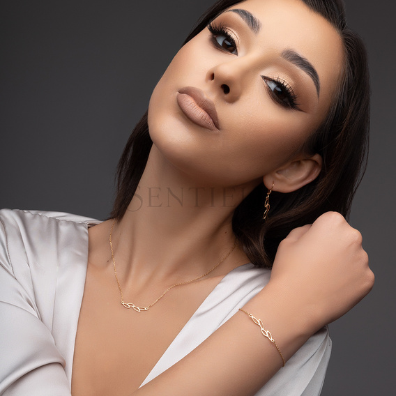 Pulsera de plata de ley 925 chapada en oro - hojas