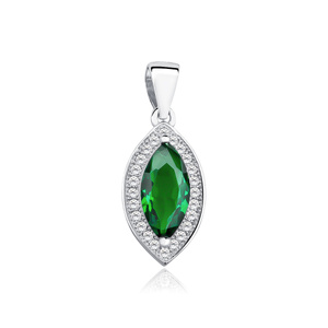 Silver (925) pendant with emerald zirconia