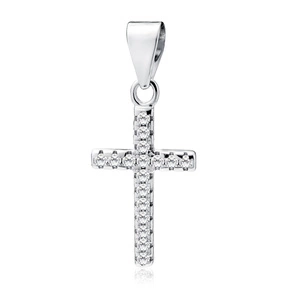 Silver (925) pendant cross with zirconia