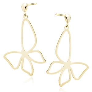 Silver (925) gold-plated earrings - butterfly