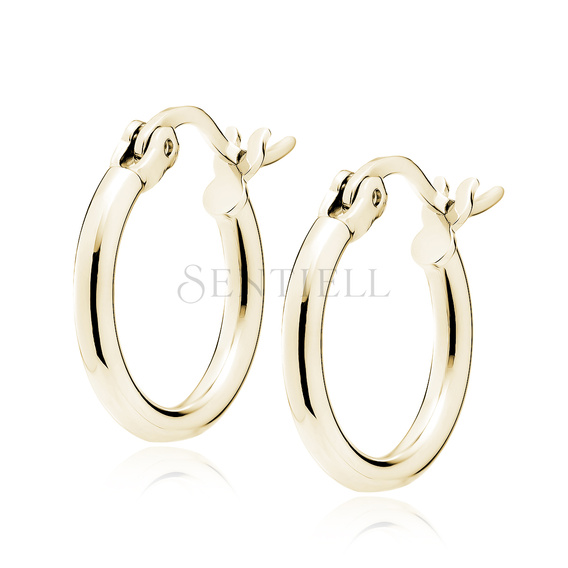 Silver (925) gold-plated earrings hoops - highly polished