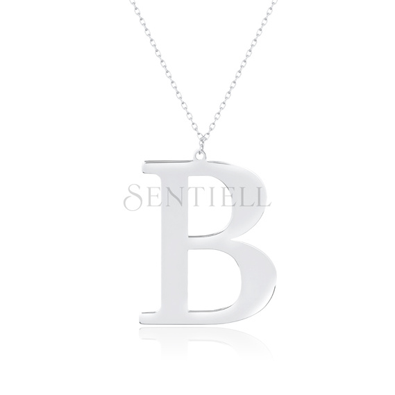 Silver (925) necklace - letter B