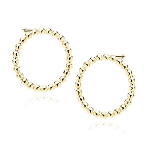 Silver (925) gold-plated earrings - circles of balls