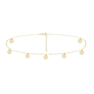 Silver (925) choker necklace with round pendants - gold-plated