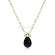 Silver (925) gold-plated necklace with black zirconia