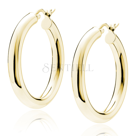 Silver (925) gold-plated earrings hoops - highly polished