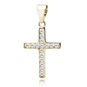 Silver (925) gold-plated pendant cross with zirconia