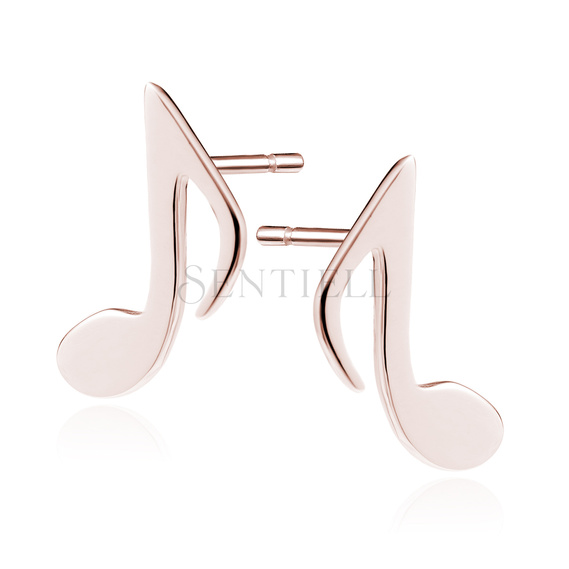 Silver (925) rose gold-plated musical earrings