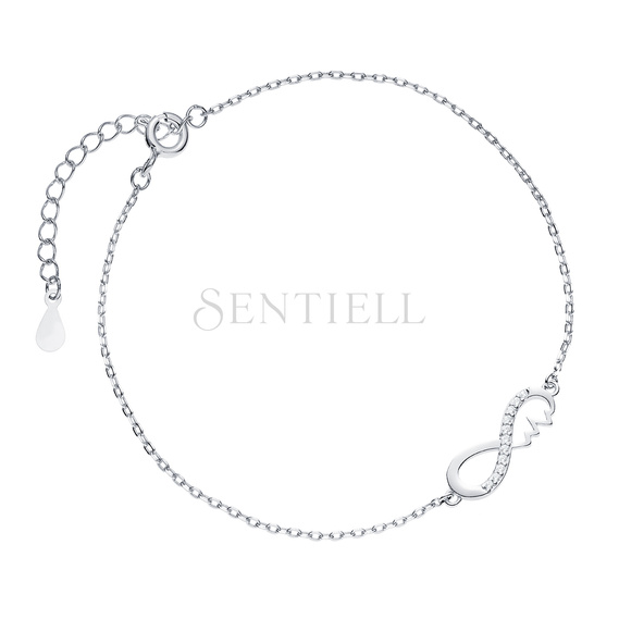 Silver (925) bracelet, infinity with pulse