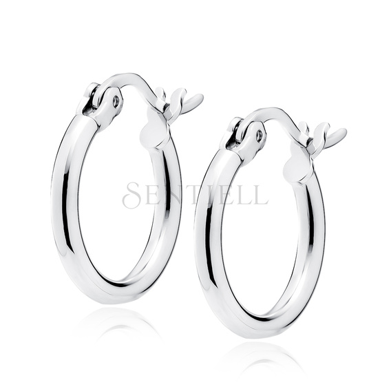 Silver (925) earrings hoops - highly polished
