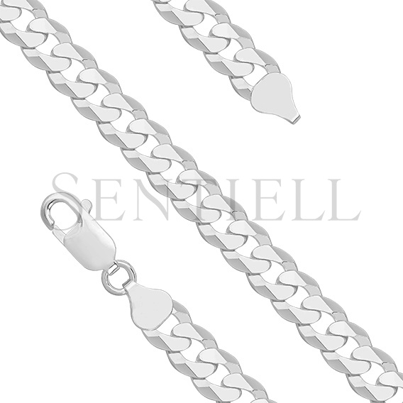 Silver (925) diamond-cut bracelet - curb extra flat Ø 200