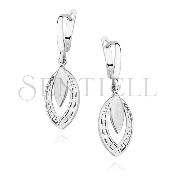 Silver (925) elegant earrings greek pattern