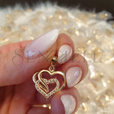 Silver (925) gold-plated triple heart pendant with white zirconia