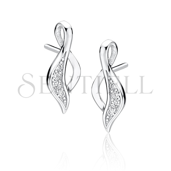 Silver (925) earrings with white zirconia