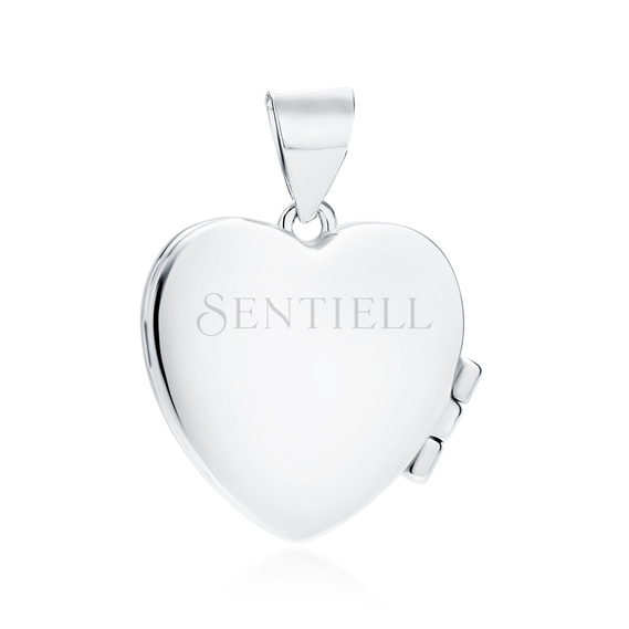 Silver (925) polished pendant - heart shaped locket