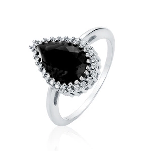 Silver (925) ring with black zirconia