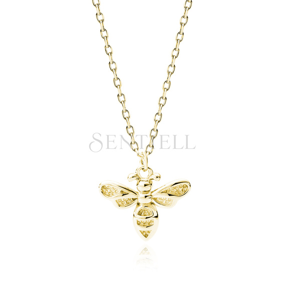 Silver (925) gold-plated necklace - bee