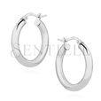 Silver (925) earrings hoops - highly polished