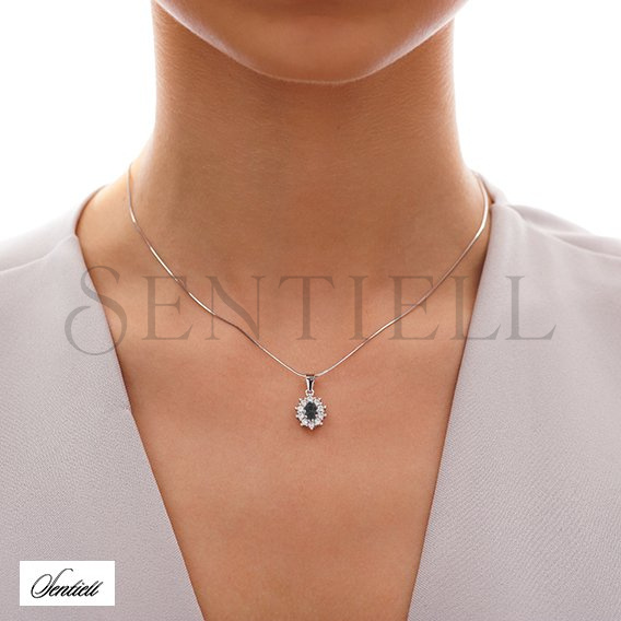 Silver (925) pendant black colored zirconia