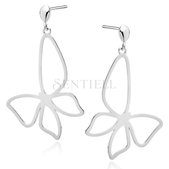 Silver (925) earrings - butterfly