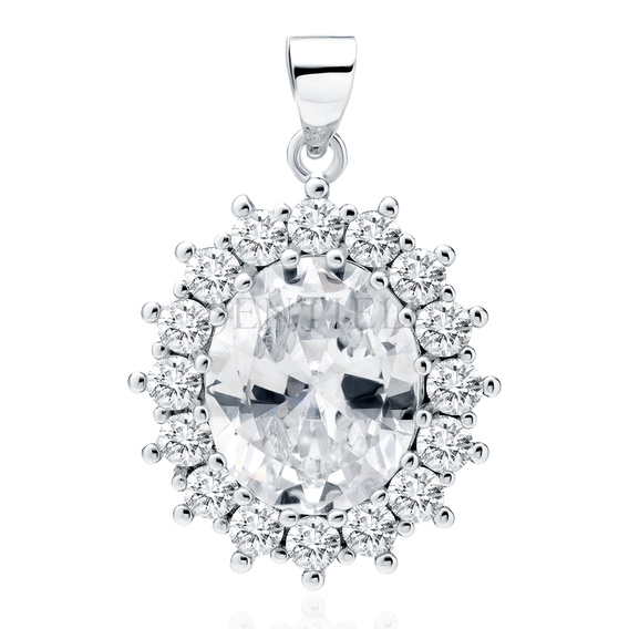 Silver (925) pendant white zirconia