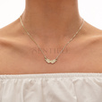 Silver (925) necklace - wings with zirconia, gold-plated