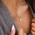Silver (925) gold-plated pendant with white zirconia