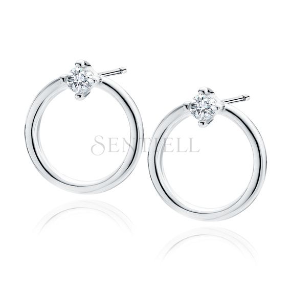 Silver (925) earrings with white zirconia