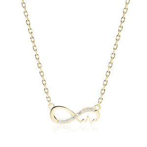 Silver (925) gold-plated necklace - infinity with pulse