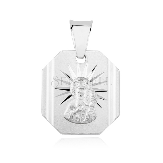 Colgante de Plata de ley 925 Virgen María / Virgen de Czestochowa