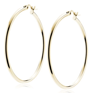 Silver (925) gold-plated earrings hoops - highly polished