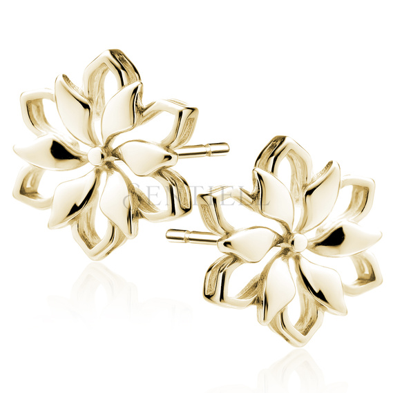 Silver (925) earrings gold-plated flowers