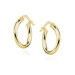 Silver (925) earrings hoops - highly polished, gold-plated