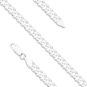 Silver (925) diamond-cut bracelet - curb extra flat Ø 160 